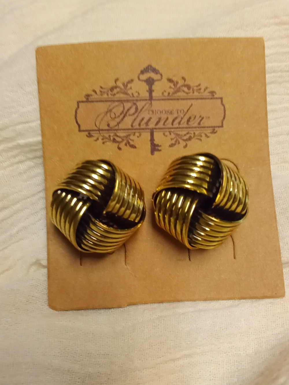 Choose To Plunder Gold-Tone Knot Stud Earrings